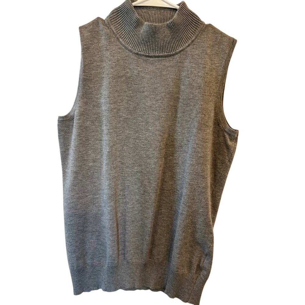Motive Grey Sleeveless Turtleneck Sweater - Size L - Viscose Blend - EUC